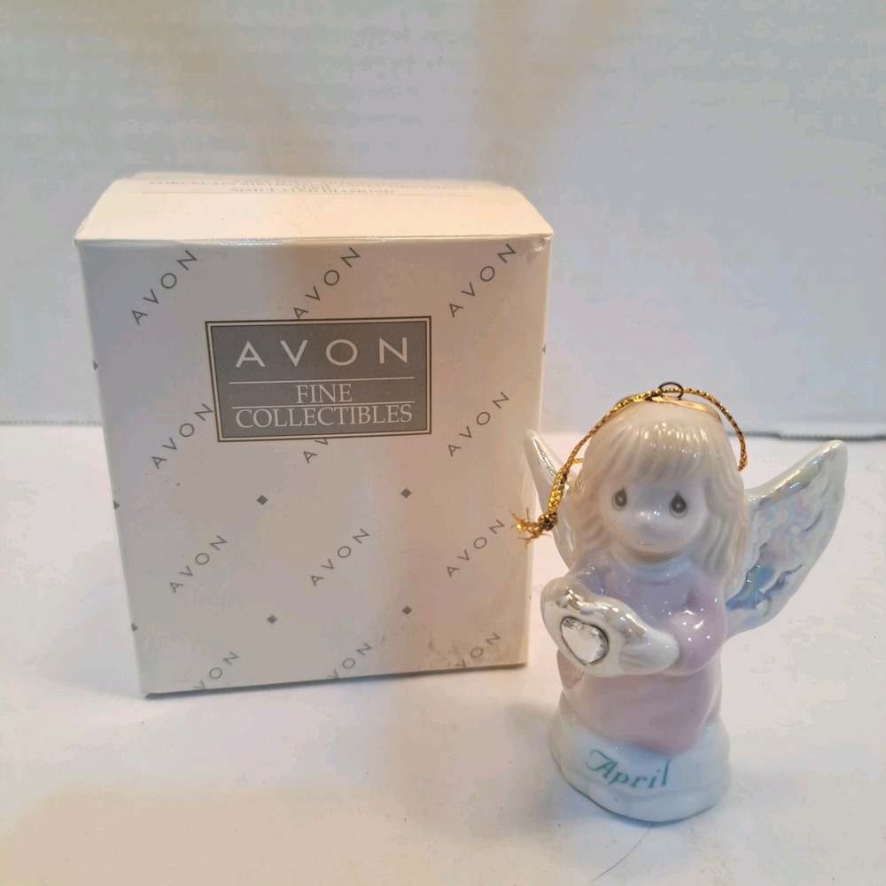 Avon Angel Precious Moments April Birthstone Ornament Simulated Diamond